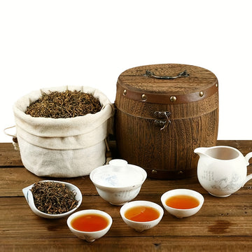 Caja de Almacenamiento de Té de Madera Vintage - Apto para Alimentos, Perfecta para Granos de Café y Organización de Cocina