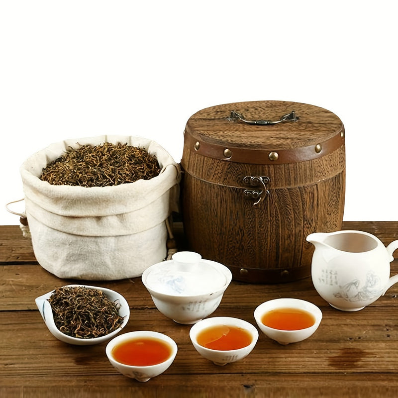 Caja de Almacenamiento de Té de Madera Vintage - Apto para Alimentos, Perfecta para Granos de Café y Organización de Cocina