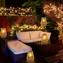 Lámparas solares para exteriores con brillo cálido - Luces de patio de jardín duraderas de plástico para barbacoa, césped y decoración de patio, instalación fácil con tiras adhesivas, decoración de patio al aire libre, iluminación de césped, iluminación