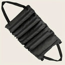 Bolsa de herramientas multiusos resistente - Caja de herramientas con cremallera amplia y múltiples compartimentos para camping, jardinería y entusiastas de bricolaje - Tela negra, lavable en máquina, equipo de camping y accesorios, almacenamiento organi