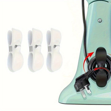 Juego de 3 Enrolladores y Sujetacables Ajustables para Electrodomésticos de Cocina - Plástico Duradero, Agarre Seguro para Freidora de Aire, Cafetera, Pequeños Dispositivos Eléctricos - Organizador de Encimera que Ahorra Espacio (/Blanco), Accesorios y U