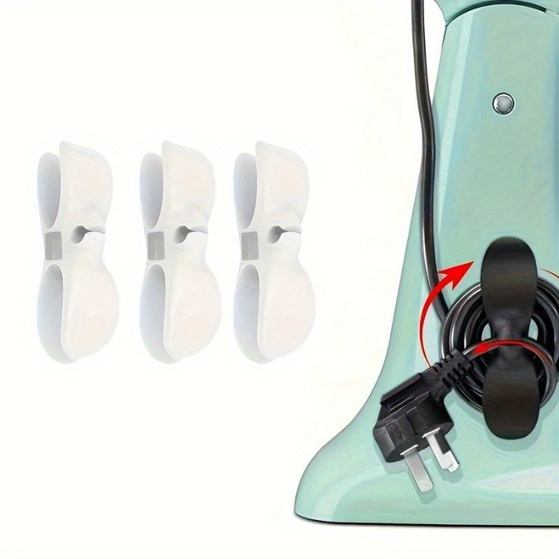 Juego de 3 Enrolladores y Sujetacables Ajustables para Electrodomésticos de Cocina - Plástico Duradero, Agarre Seguro para Freidora de Aire, Cafetera, Pequeños Dispositivos Eléctricos - Organizador de Encimera que Ahorra Espacio (/Blanco), Accesorios y U