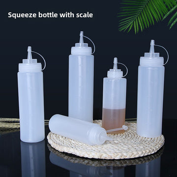 5 piezas de botellas de condimentos libres de BPA de PE, forma redonda, solo lavado a mano, ketchup, miel, aderezo para ensaladas, mostaza, botellas dispensadoras de mayonesa