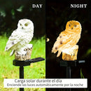 1 lámpara solar LED de búho, luz de jardín de resina, decoración para patio o jardín