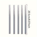 Palillos Elegantes de Acero Inoxidable 304 - Ligeros, Duraderos y con Agarre Antideslizante - Fáciles de Limpiar, Perfectos para Fideos, Sushi y Más - Ideales para Uso en Casa, Restaurante, Hotel