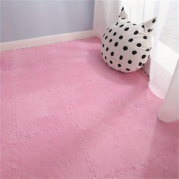 20 unidades, Alfombra de habitación y sala de estar de cobertura completa, Alfombra de lado de la cama, Alfombra de suelo interbloqueable cálida, lavable en máquina, suave y antideslizante, 11.8x11.8 pulgadas, material de poliéster y EVA, uso interior