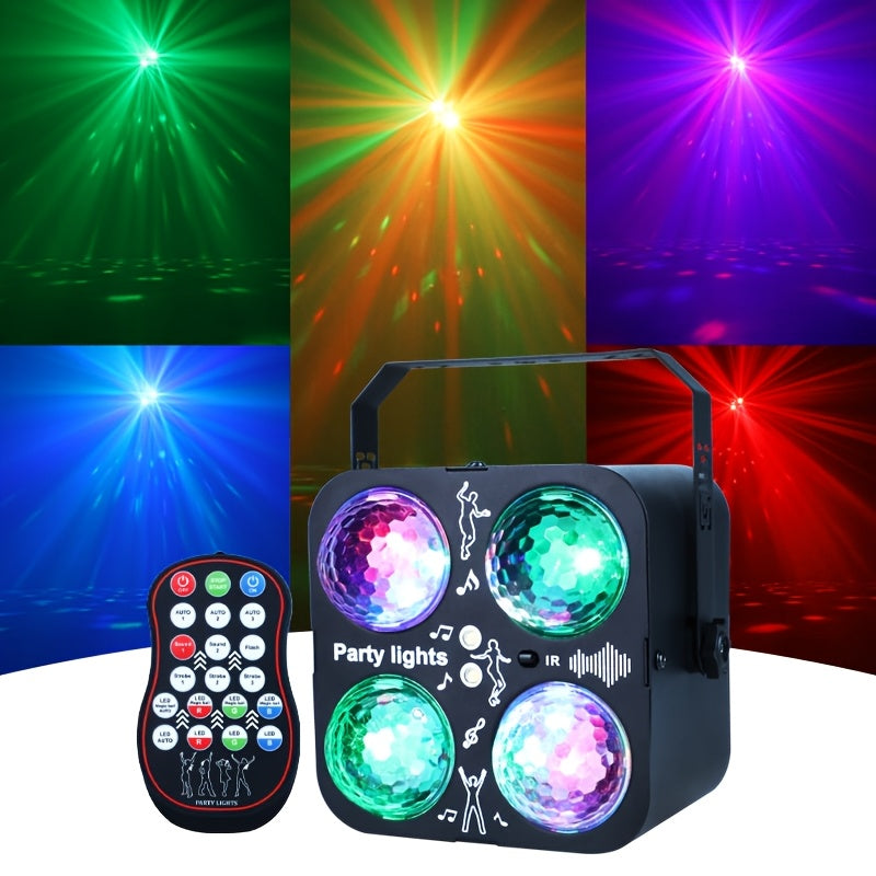 1PC4 Bola LED mágica estroboscópica, control de voz DJ, KTV, bar, karaoke, hotel, familia, cumpleaños, propuesta romántica, iluminación para escenarios, decoración navideña y regreso a clases. [Con control remoto pero sin batería]