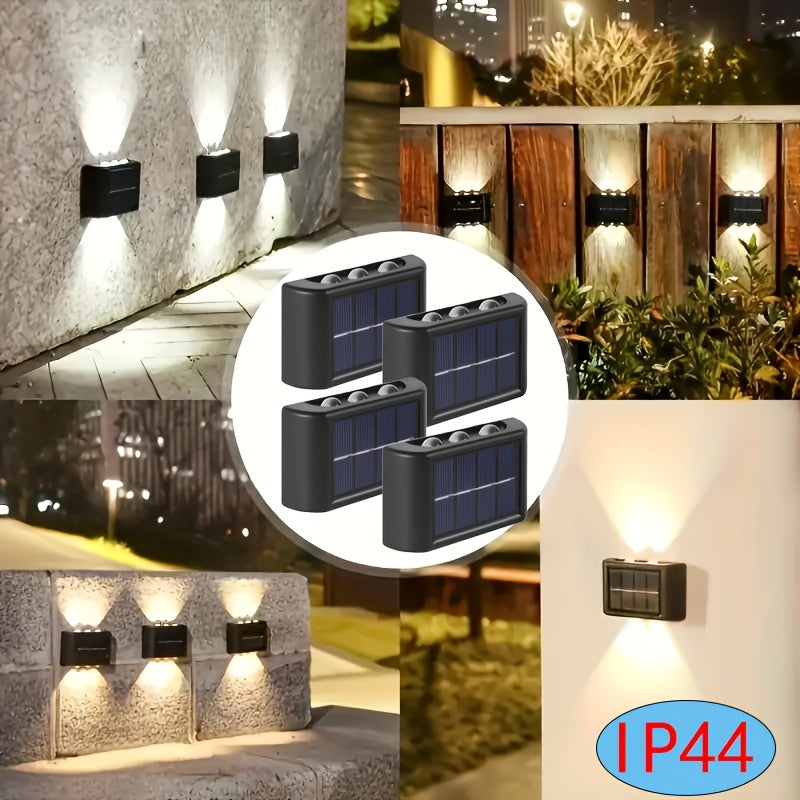 Paquete de 4 Luces Solares LED con Opciones Cálidas/Frías para Acampar al Aire Libre, Patio, Calle, Paisaje, Jardín, Decoraciones de Boda, Resistentes al Salpicadero IP44