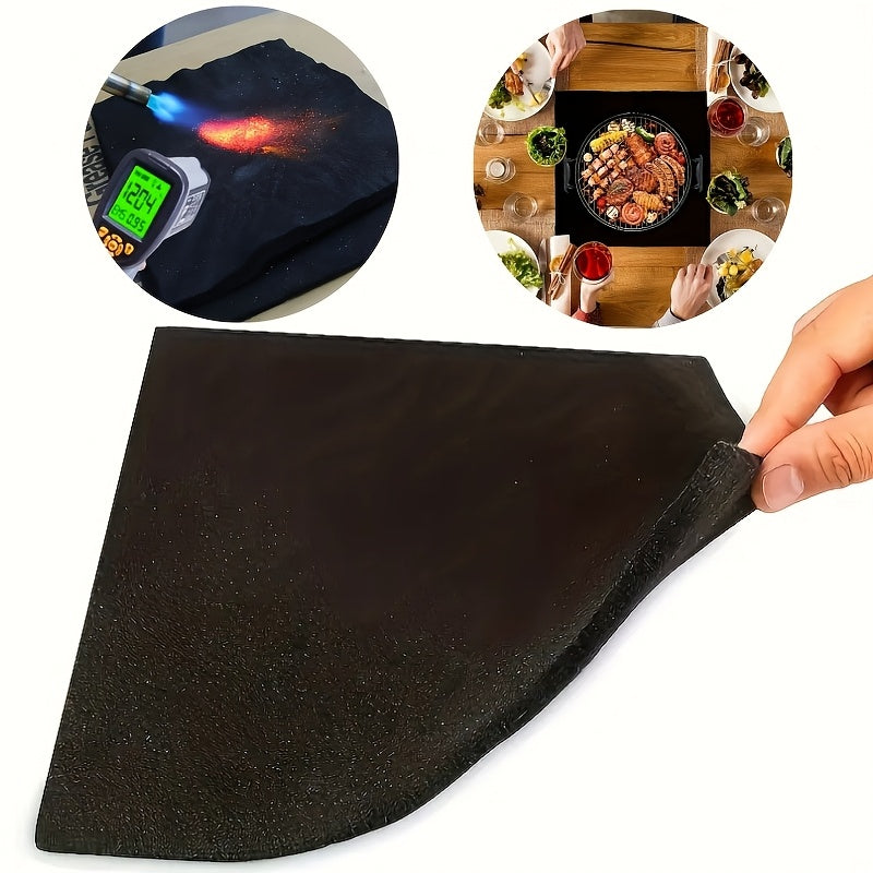 1 pieza de alfombrilla resistente al calor rústica - Tela de poliéster, ideal para barbacoa, cocina, soldadura - Alfombrilla de aislamiento duradera y lavable a mano con diseño de bosque