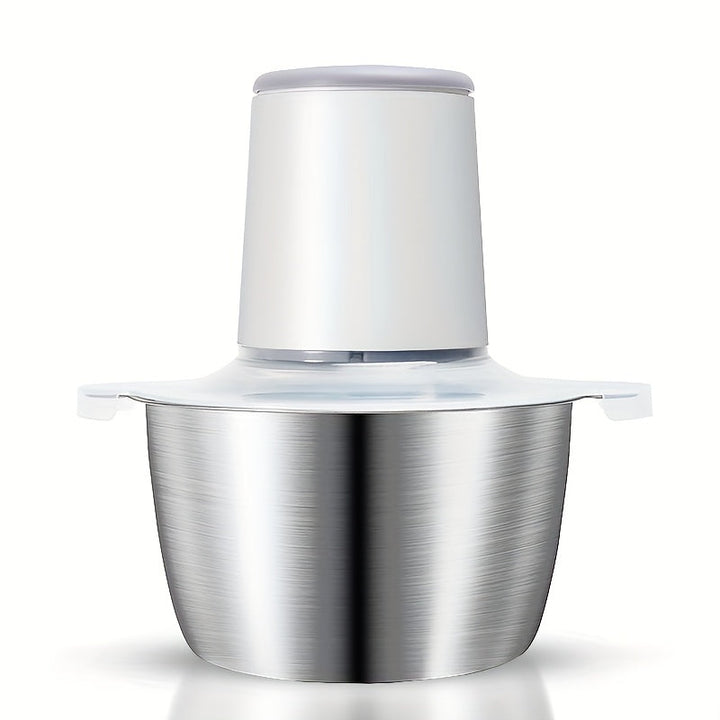 Molino eléctrico de carne de 2 litros y procesador de alimentos - Licuadora de acero inoxidable de 67,63 onzas para carnes, frutas, verduras y nueces - Recargable por USB, capacidad de 8 tazas, 1500 RPM, ideal para cocinas domésticas o comerciales, picad