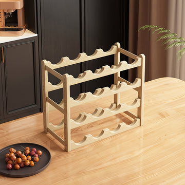 Soporte para Botellas de Vino con Niveles y Separados, Se Puede Colocar Una (Estante para Vino de 2/3/4 Niveles Requiere Montaje)