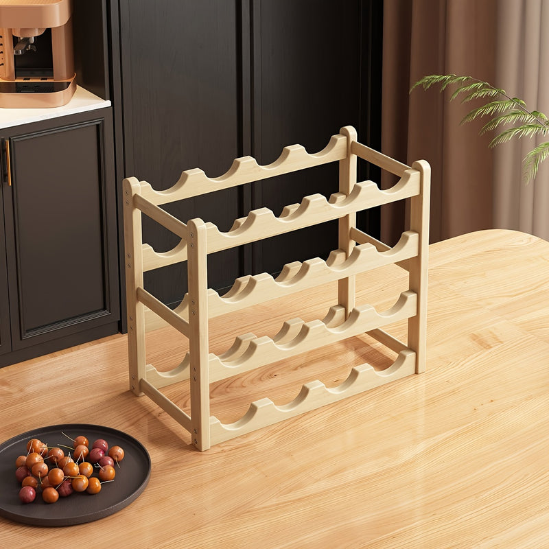 Soporte para Botellas de Vino con Niveles y Separados, Se Puede Colocar Una (Estante para Vino de 2/3/4 Niveles Requiere Montaje)