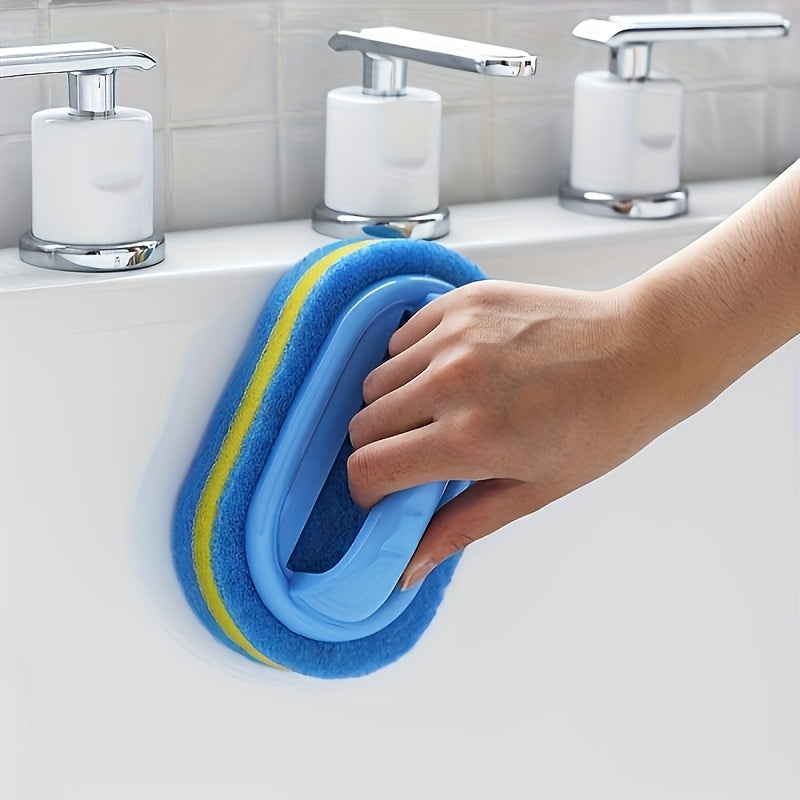 Esponja de Ducha | Esponja Manual Ergonómica, Diseño Bicolor - Cepillo de Limpieza Manual Multifuncional, Adecuado para Bañeras, Cocinas, Baños, etc. - Ideal para Limpiar Azulejos, Ollas y Manchas, Accesorios de Baño