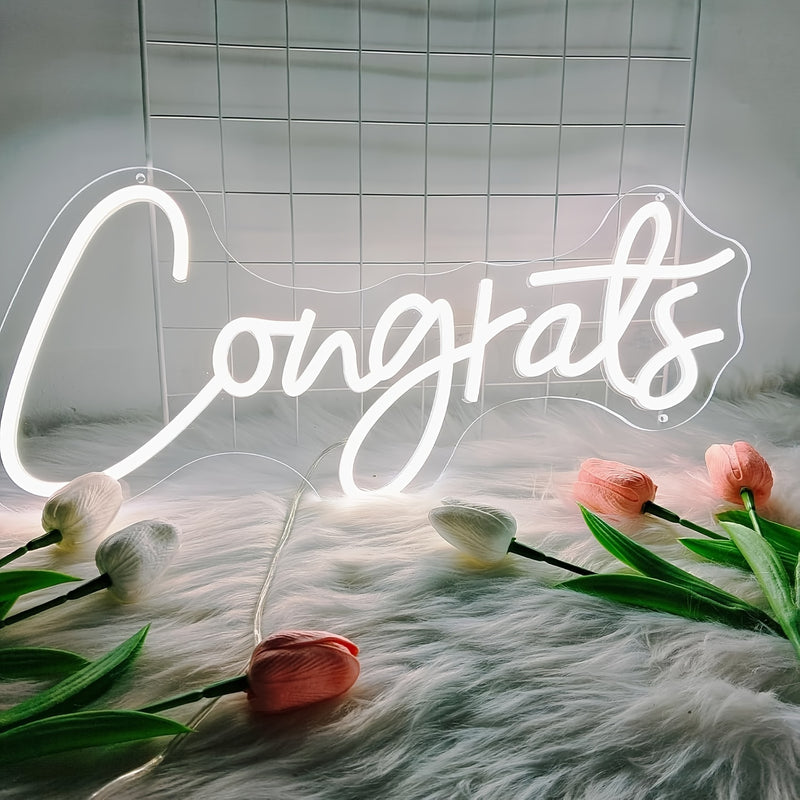 Señal de neón LED personalizable para decoración de pared - Luz decorativa personalizada para bodas, fiestas, cumpleaños - Alimentado por USB, LED blanco, ≤36V, material de plástico, no incluye batería