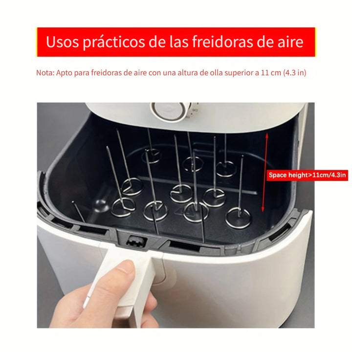 10/20/30 piezas, accesorios para freidora de aire, selecciones de horneado en posición vertical para freidora de aire, horno, selecciones de horneado de acero inoxidable para barbacoa