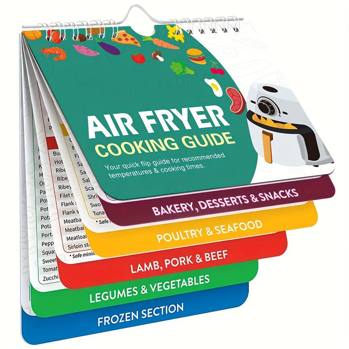 Air Fryer Cheat Sheet Magnets Cooking Guide Booklet - Air Fryer Magnetic Cheat Sheet Set Cooking Times Chart - Libros De Cocina Instant Air Fryer Accesorios Horno Olla De Cocción Guía De Temperatura Conversión De Cocina