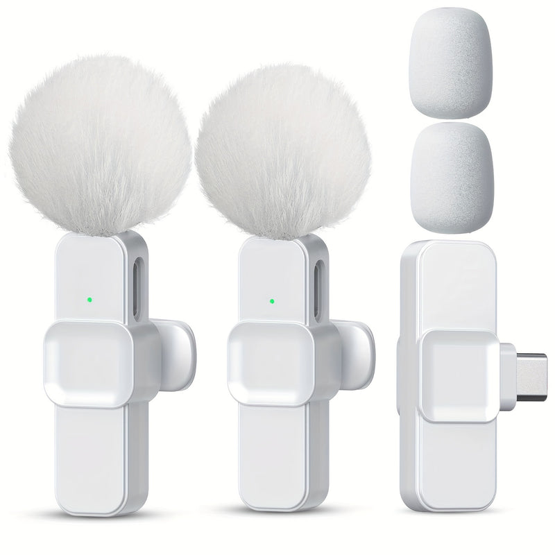 Micrófono sin varillas con Clip de XIAOLO, Conexión Inalámbrica, Control de Voz 2-1 y Grabación con Un Toque, Omnidireccional 360°, Recargable por USB-C, Reducción de Ruido para Transmisiones en Vivo, Podcasts, Vlogging, Equipo de Audio para Streaming |