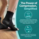 Calcetines de compresión premium para tobillo, mangas de pie de compresión con soporte de arco y tobillo, diseño abierto para neuropatía, soporte elástico para pie para uso diario y actividades al aire libre.