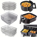Rejilla Apilable de 3 Capas para Freidora de Aire, Rejilla de Parrilla de Acero Inoxidable Anticorrosión para Cocina de Hogar, Horno, Vaporera y Utensilios de Cocina