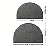 Tapete de entrada resistente, 1 pieza, semicircular, para interior y exterior, alfombra de bienvenida, duradera, perfil bajo, ideal para entrada, patio, garaje y áreas de mucho tráfico, decoración navideña, regalo de Navidad