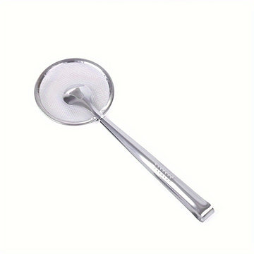 1pc Pinza de Acero Inoxidable para Filtro de Aceite con Malla Fin - Resistente a Altas Temperaturas (Segura hasta el Punto de Ebullición) - Cuchara y Pinza Dual para Dumplings, Rollos Primavera, Freír - Diseño Ergonómico, Herramienta Profesional para Coc