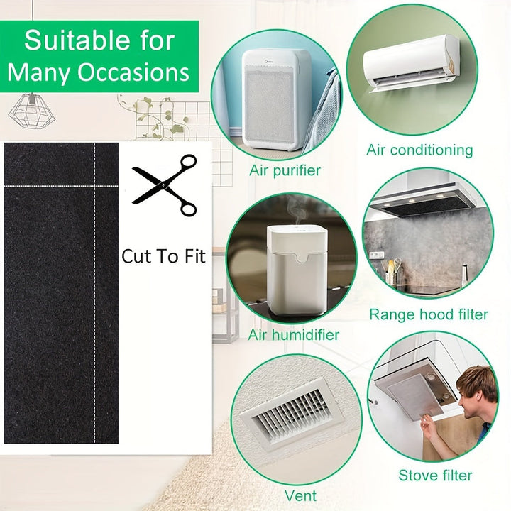 Filtro de Carbón de Alta Calidad para Campana Extractora, Filtro de Carbón Activado Ajustable para Aire Acondicionado, Ventilación, Hornos, Deshumidificador, Elimina Olores, 16'' X 48''x 1/8 Pulgada, 1 pieza