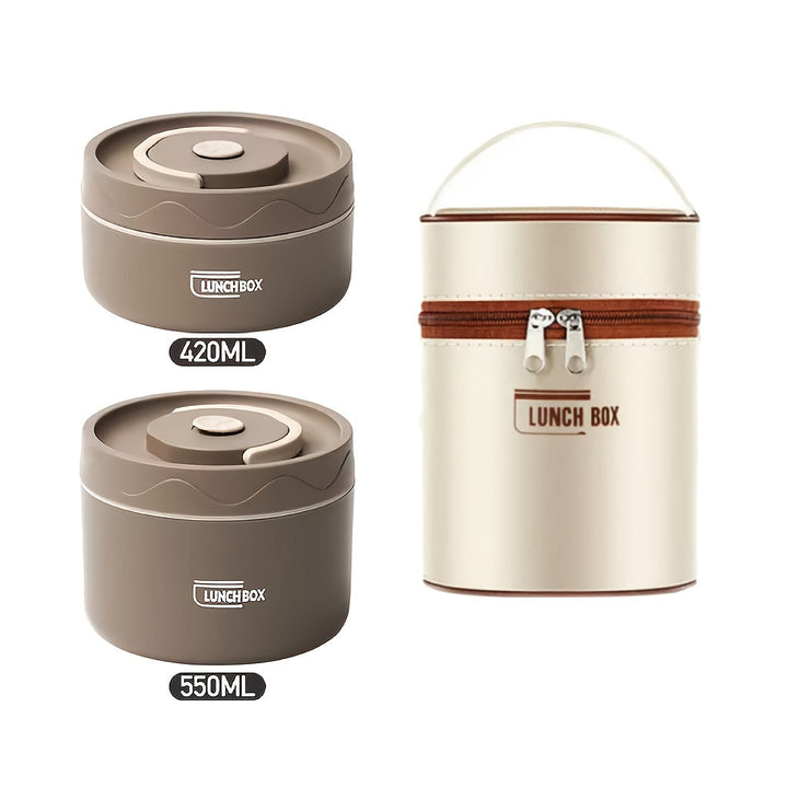 Caja de almuerzo portátil aislada de microondas de varias piezas, juego de contenedores de alimentos con contenedor de almuerzo de acero inoxidable 304 independiente, con función de aislamiento, para regresar a la escuela.