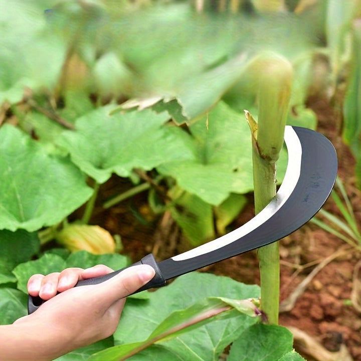 Machete de acero de manganeso de alta resistencia - Mango de metal ergonómico, hoja de carbono afilada para un corte eficiente de césped, poda de árboles y eliminación de malezas - Ideal para agricultura, corte de neumáticos y más - Herramienta duradera,