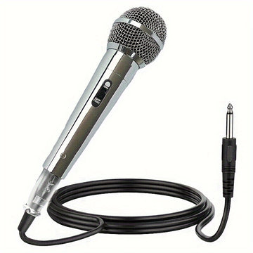 Microfono condensador portátil, micrófono profesional con cable, dinámico y conexión de 6.35 mm, tacto suave, alimentación DC, ideal para escenario, canto, transmisión en vivo, videoconferencias y karaoke - no requiere baterías