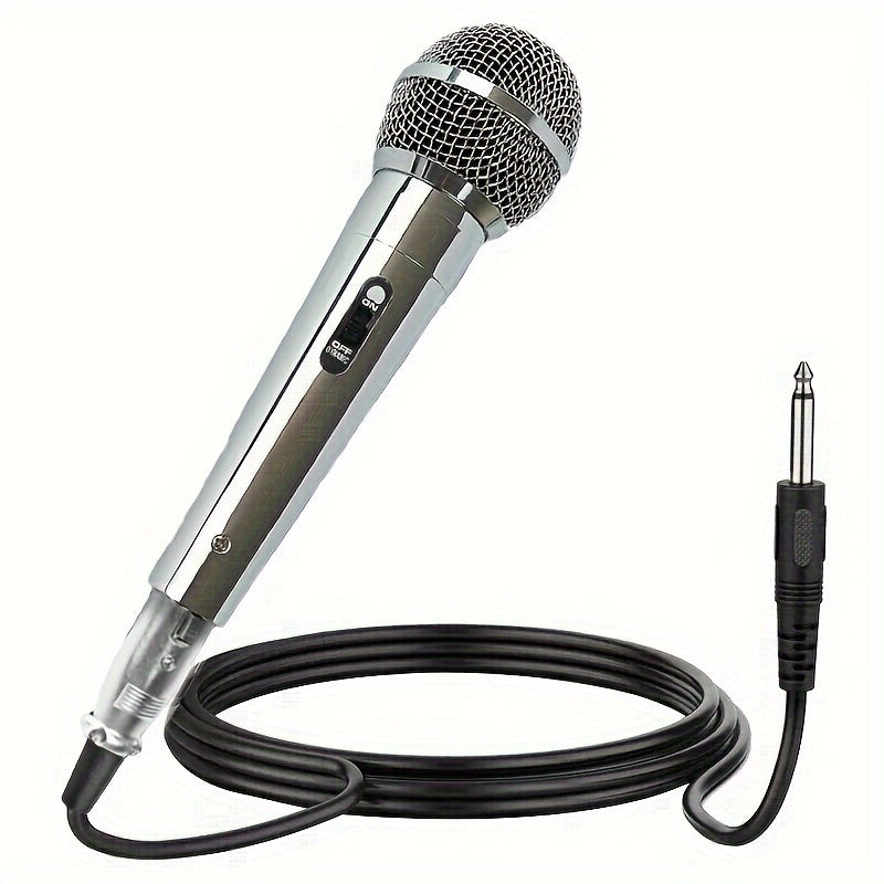 Microfono condensador portátil, micrófono profesional con cable, dinámico y conexión de 6.35 mm, tacto suave, alimentación DC, ideal para escenario, canto, transmisión en vivo, videoconferencias y karaoke - no requiere baterías