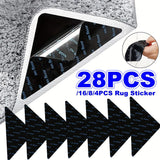 Juegos de Sujetadores Antideslizantes para Alfombras de 4/8/16/28 Piezas, Adhesivos Reutilizables para Alfombrillas y Áreas de Piso, Mantén Tu Alfombra Fija y Asegura que las Esquinas Estén Planas en Suelos de Madera y Azulejos