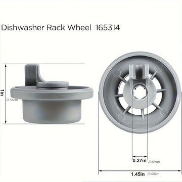 4/8 PIEZAS 165314 Rueda de rejilla inferior para lavavajillas Piezas para lavavajillas Bosch de BuyParts - Ajuste exacto para lavavajillas Bosch y Kenmore - Reemplaza 420198 423232 AP2802428 PS8697067