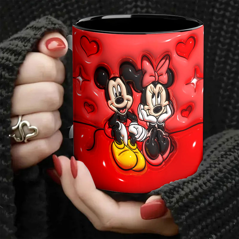 Taza de cerámica plana impresa en 2D de Disney de 11 oz con diseño de Mickey Mouse, portátil y de boca ancha para café, adecuada para acampar al aire libre, hacer picnic, viajar, regalos de Pascua HBMKB0123B
