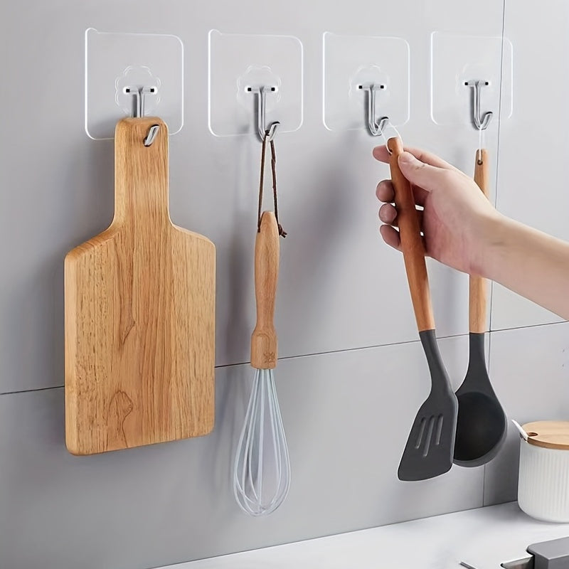 10/7 ganchos adhesivos resistentes para cocina, soporte de pared para baño con ventosas sin taladro, ganchos multifuncionales para toallas y almacenamiento, diseño elegante de metal para cocinas y baños modernos, ganchos utilitarios