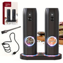 1pc/2pcs opción, molinillo eléctrico de sal y pimienta recargable con luz LED, ajuste de molienda, gran capacidad, ideal para cocina hogareña, barbacoas, restaurantes o regalo de boda