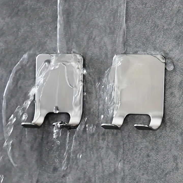 2 Piezas de Estante y Organizador para Navajas de Acero Inoxidable Sin Taladro - Organizador Multifuncional para Baño, Almacenamiento Espacioso con Diseño Moderno, Acabado Metálico Brillante, Material Resistente al Óxido, Ganchos Utilitarios