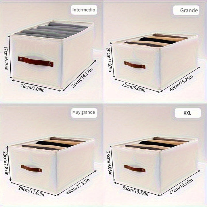 1pc Caja de Almacenamiento de Tela Oxford Moderna con Asa de Cuero Sintético Mejorada, Rectangular, Multiusos, Organizador de Ropa para el Hogar - Perfecto para la Organización de Armarios de Temporada, Almacenamiento Debajo de la Cama para Invierno/Prim