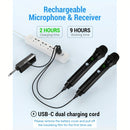 Este micrófono inalámbrico portátil y multifuncional cuenta con un diseño dinámico y viene con tres baterías recargables, lo que lo hace ideal para cantar al aire libre y hacer karaoke.