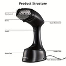 Vaporizador portátil para ropa con cepillo - Calentamiento rápido, potente plancha a vapor para ropa, capacidad grande de 250ml, 1100W, enchufe de 110V, ideal para hogar, viajes, residencias y oficina, diseño compacto para fácil almacenamiento, cuidado d