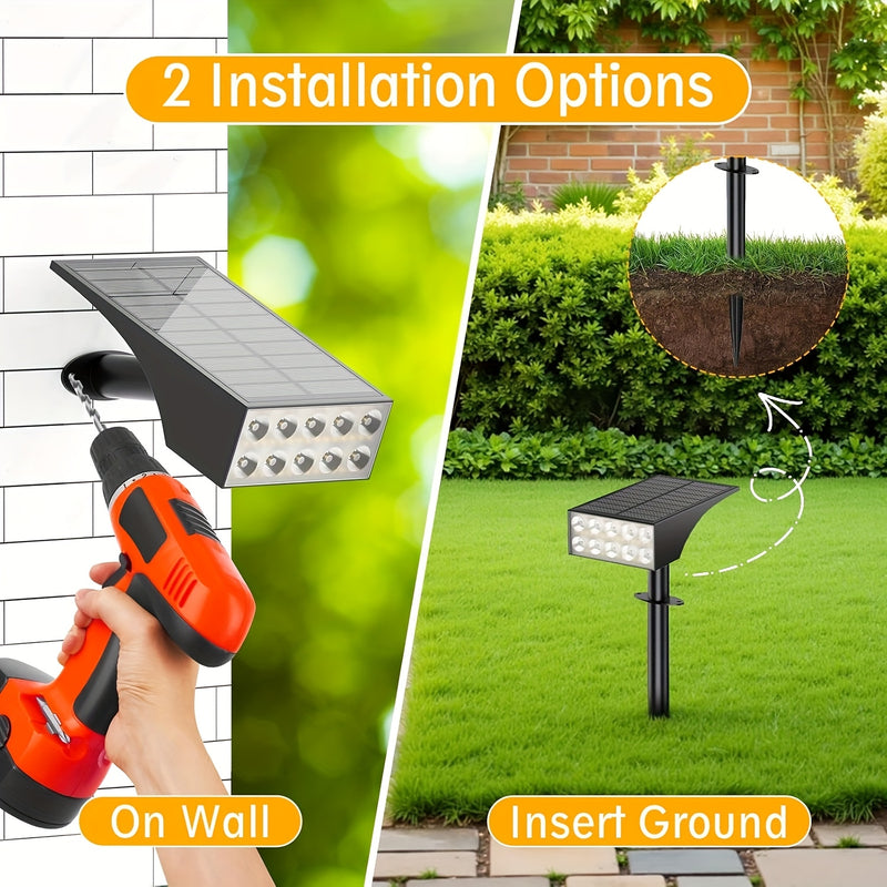 1/2/4/6/8/10pcs Luces Solares Exteriores Impermeables, 66 LED con 4 Modos de Iluminación, Luz Solar de Crepúsculo a Amanecer para Navidad, Halloween, Jardín, Bandera, Pasillo, Césped, Árbol (Cálido, Blanco Frío, Verde)