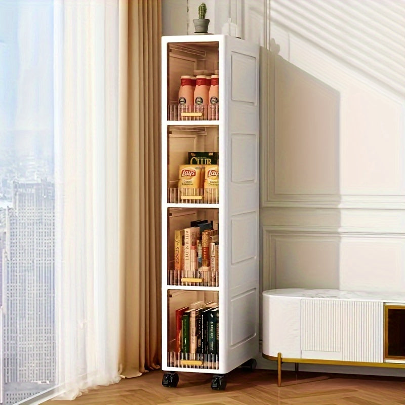 Gabinete de almacenamiento multifuncional de 3/4/5 niveles, impermeable y antipolvo, ideal para juguetes, snacks y ropa, organizador rectangular de plástico con superficie pintada