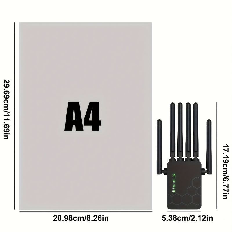 OEKE 6-antenas 2.4GHz WiFi Extender & Repeater - Capacidad para 25 dispositivos, cobertura amplia, WPS, enchufa y juega, 110-130V, fuente de alimentación de EE. UU. para hogar y oficina, WiFi Extender para hogar, red de oficina, diseño de tecnología mode