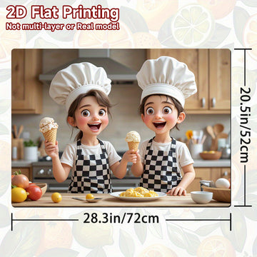 1pc Protector de Cocina Lindo para Estufa - Cubierta Antideslizante y Fácil de Limpiar, Resistente a Rayaduras y Derrames, Compatible con Placas de Gas/Eléctricas e Inducción, Diseño Divertido, Base Antideslizante, Accesorio Decorativo para Hogar, 2D Pla