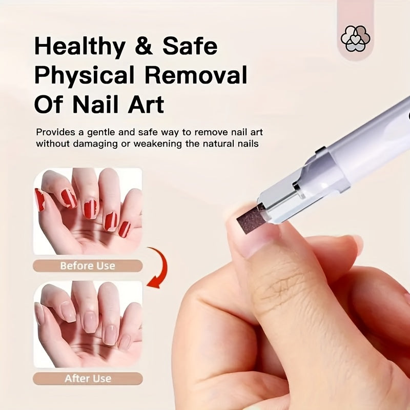 Lima de uñas portátil, recargable por USB - Taladro de uñas eléctrico multifuncional, equipado con una lámpara de uñas de alta potencia y luz auxiliar LED, adecuado para hornear uñas de gel DIY en casa, pulido de belleza de uñas profesional y kit de herr