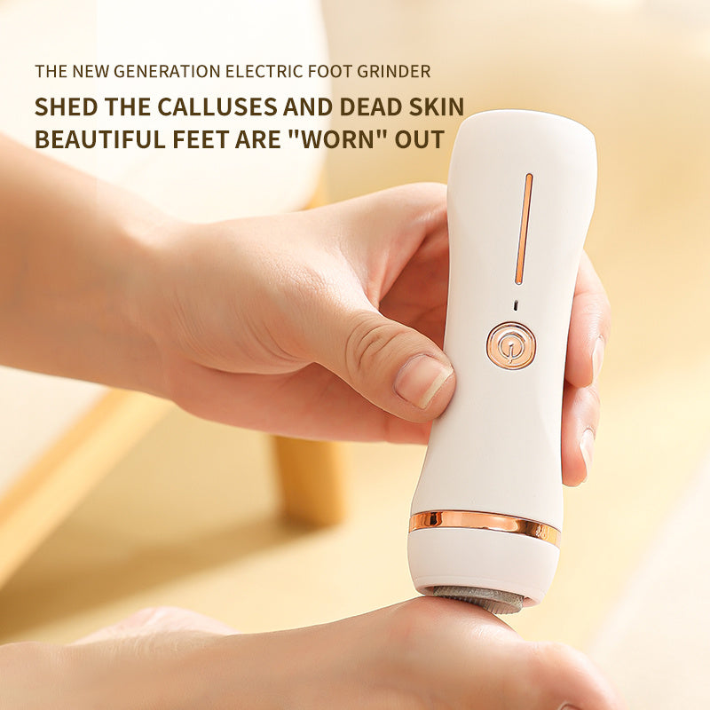 Limpiador Eléctrico Profesional de Pies - Exfoliante y Removedor USB con Luz Rápida Beige, Diseño Inalámbrico para Talones Suaves, Dedos y Pies - Herramienta de Cuidado para el Hogar y Viajes, Batería de Litio - Ideal para Pedicuras, Manicuras y Cuidado