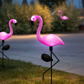 1/3pcs Luces Solares Exteriores de Flamenco para Jardín, Luz LED de Estaca para Camino, Césped, Paisaje, Decoración Festiva