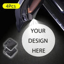 4 unidades de luces de bienvenida LED personalizables con diseño de fibra de carbono - Sin batería, alimentadas por batería, ideales para coches y SUV, perfectas para bodas, cumpleaños, fiestas y más, visualización de imagen personalizada, luces de boda