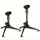 Soporte de micrófono de escritorio plegable y portátil con trípode, soporte para micrófono de escritorio, base triangular sólida, altura retráctil del soporte triangular, gran compatibilidad, adecuado para grabaciones, podcasts, transmisiones en vivo, co