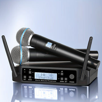 Sistema de Micrófono Inalámbrico Profesional XGeS GLXD4 - Portátil, Doble Antena, Ideal para DJs y Actuaciones En Vivo, Conector de 6.35mm, Enchufe de EE.UU