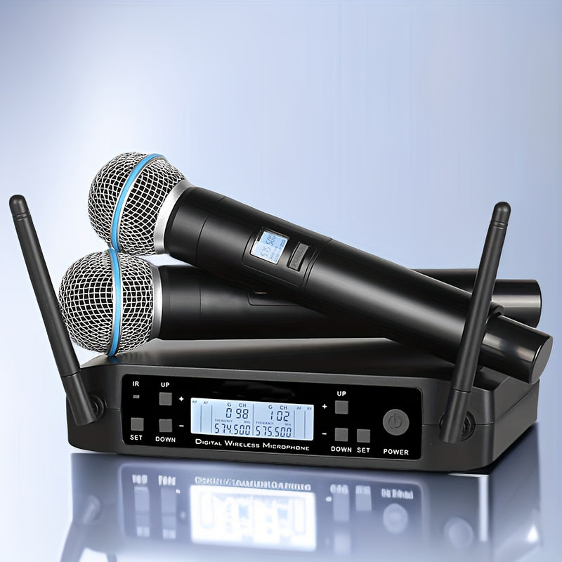 Sistema de Micrófono Inalámbrico Profesional XGeS GLXD4 - Portátil, Doble Antena, Ideal para DJs y Actuaciones En Vivo, Conector de 6.35mm, Enchufe de EE.UU